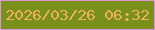 文字の大きさ：1、枠の色：db97da、背景の色：79901a、文字の色：eeaf60 無料ブログパーツのブログ時計