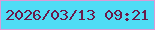 文字の大きさ：3、枠の色：db9ad6、背景の色：4fdcf5、文字の色：6a1a4a 無料ブログパーツのブログ時計