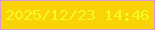 文字の大きさ：2、枠の色：db9adc、背景の色：f9d308、文字の色：f6fa23 無料ブログパーツのブログ時計