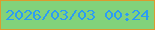 文字の大きさ：3、枠の色：db9b2f、背景の色：82d27b、文字の色：2c9cf3 無料ブログパーツのブログ時計