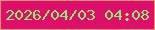 文字の大きさ：2、枠の色：db9b67、背景の色：df0e6c、文字の色：84f369 無料ブログパーツのブログ時計
