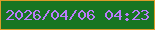 文字の大きさ：3、枠の色：db9c29、背景の色：187522、文字の色：ba7cfa 無料ブログパーツのブログ時計