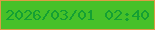 文字の大きさ：1、枠の色：db9c45、背景の色：46c129、文字の色：14a033 無料ブログパーツのブログ時計