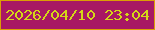 文字の大きさ：5、枠の色：db9f04、背景の色：a81863、文字の色：d4d717 無料ブログパーツのブログ時計