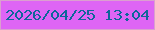 文字の大きさ：4、枠の色：db9fcf、背景の色：de65f5、文字の色：0f669a 無料ブログパーツのブログ時計