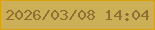 文字の大きさ：2、枠の色：dba20c、背景の色：cbb058、文字の色：916f33 無料ブログパーツのブログ時計