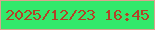 文字の大きさ：1、枠の色：dba38e、背景の色：32e96b、文字の色：b34127 無料ブログパーツのブログ時計