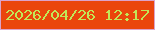 文字の大きさ：4、枠の色：dba3ca、背景の色：ea460c、文字の色：c2e858 無料ブログパーツのブログ時計