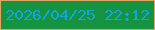 文字の大きさ：2、枠の色：dba663、背景の色：169340、文字の色：11a5e1 無料ブログパーツのブログ時計