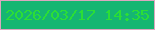 文字の大きさ：5、枠の色：dba7c0、背景の色：15b672、文字の色：2bde36 無料ブログパーツのブログ時計