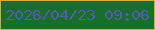 文字の大きさ：4、枠の色：dba941、背景の色：186e2b、文字の色：575ab1 無料ブログパーツのブログ時計