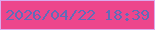 文字の大きさ：5、枠の色：dbabed、背景の色：ed468c、文字の色：616cb8 無料ブログパーツのブログ時計
