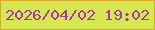 文字の大きさ：2、枠の色：dbac29、背景の色：d8e651、文字の色：a23ba6 無料ブログパーツのブログ時計