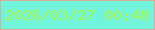 文字の大きさ：2、枠の色：dbac9a、背景の色：71f3dc、文字の色：a8f84e 無料ブログパーツのブログ時計