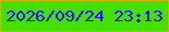 文字の大きさ：1、枠の色：dbae06、背景の色：43df05、文字の色：0110f6 無料ブログパーツのブログ時計
