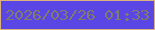 文字の大きさ：5、枠の色：dbb27b、背景の色：5946e5、文字の色：807b6b 無料ブログパーツのブログ時計