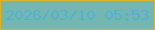 文字の大きさ：5、枠の色：dbb327、背景の色：74b7b1、文字の色：54b1d1 無料ブログパーツのブログ時計