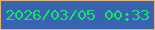 文字の大きさ：1、枠の色：dbb57a、背景の色：3763b1、文字の色：16e56b 無料ブログパーツのブログ時計