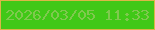 文字の大きさ：2、枠の色：dbb647、背景の色：40c817、文字の色：7fc94e 無料ブログパーツのブログ時計
