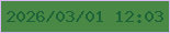 文字の大きさ：2、枠の色：dbb8f5、背景の色：4a8945、文字の色：1d6539 無料ブログパーツのブログ時計