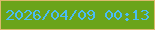 文字の大きさ：3、枠の色：dbba6d、背景の色：6ba41a、文字の色：4abcf5 無料ブログパーツのブログ時計
