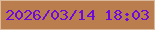 文字の大きさ：4、枠の色：dbba9c、背景の色：ba7e4e、文字の色：6d09dc 無料ブログパーツのブログ時計