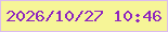 文字の大きさ：4、枠の色：dbbbef、背景の色：f6f597、文字の色：8f26be 無料ブログパーツのブログ時計