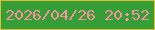 文字の大きさ：1、枠の色：dbbf37、背景の色：359e37、文字の色：f6939c 無料ブログパーツのブログ時計