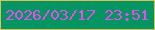 文字の大きさ：2、枠の色：dbc154、背景の色：049563、文字の色：e74cef 無料ブログパーツのブログ時計