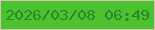 文字の大きさ：5、枠の色：dbc2af、背景の色：4dc231、文字の色：238929 無料ブログパーツのブログ時計