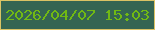 文字の大きさ：1、枠の色：dbc364、背景の色：356552、文字の色：71b914 無料ブログパーツのブログ時計