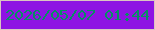 文字の大きさ：5、枠の色：dbc3c1、背景の色：8e13e3、文字の色：068f63 無料ブログパーツのブログ時計