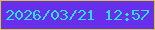 文字の大きさ：1、枠の色：dbc439、背景の色：672eec、文字の色：2ae1e8 無料ブログパーツのブログ時計