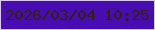 文字の大きさ：4、枠の色：dbc6f2、背景の色：480db2、文字の色：351e0b 無料ブログパーツのブログ時計