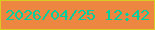 文字の大きさ：5、枠の色：dbc924、背景の色：ed8640、文字の色：02cf9d 無料ブログパーツのブログ時計