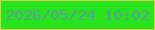 文字の大きさ：3、枠の色：dbcd4f、背景の色：27e41d、文字の色：5a9f9a 無料ブログパーツのブログ時計