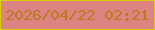 文字の大きさ：2、枠の色：dbce09、背景の色：dd8381、文字の色：b87b1d 無料ブログパーツのブログ時計