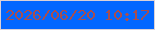 文字の大きさ：3、枠の色：dbd2d7、背景の色：0367ff、文字の色：a84e50 無料ブログパーツのブログ時計