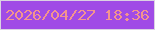 文字の大きさ：1、枠の色：dbd2e2、背景の色：a04be6、文字の色：f3948e 無料ブログパーツのブログ時計