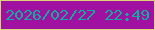 文字の大きさ：4、枠の色：dbd379、背景の色：a011a1、文字の色：0fac9f 無料ブログパーツのブログ時計