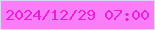 文字の大きさ：4、枠の色：dbd5ef、背景の色：fa7ef7、文字の色：ec1ddb 無料ブログパーツのブログ時計