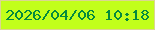 文字の大きさ：3、枠の色：dbd691、背景の色：c2ff1b、文字の色：048a3e 無料ブログパーツのブログ時計