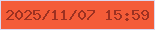 文字の大きさ：1、枠の色：dbd8ef、背景の色：f45c38、文字の色：9d3121 無料ブログパーツのブログ時計