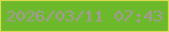 文字の大きさ：2、枠の色：dbd94f、背景の色：6cba2b、文字の色：a9969c 無料ブログパーツのブログ時計