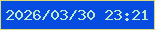 文字の大きさ：5、枠の色：dbd978、背景の色：064ce0、文字の色：c2e8cb 無料ブログパーツのブログ時計
