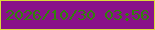 文字の大きさ：3、枠の色：dbdb3a、背景の色：891189、文字の色：31820b 無料ブログパーツのブログ時計