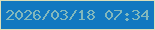 文字の大きさ：3、枠の色：dbdeba、背景の色：1278c0、文字の色：81b8bd 無料ブログパーツのブログ時計