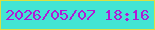 文字の大きさ：2、枠の色：dbdf41、背景の色：42e5d4、文字の色：b01ad5 無料ブログパーツのブログ時計