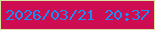 文字の大きさ：5、枠の色：dbe3a3、背景の色：cd0c51、文字の色：198df1 無料ブログパーツのブログ時計