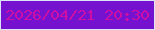 文字の大きさ：2、枠の色：dbe3f8、背景の色：7412cf、文字の色：ce0fa6 無料ブログパーツのブログ時計